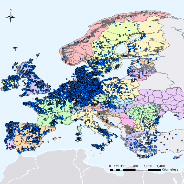 Karte der europäischen Wind”parks” – Vernunftkraft.