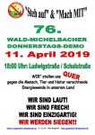 76. Wald-Michelbacher Donnerstagsdemo am 11. April 2019