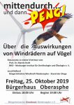 Vortrag ” Über die Auswirkungen von Windrädern auf Vögel” am 25. Oktober in Oberasphe