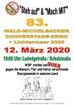 83. Wald-Michelbacher Donnerstagsdemo und Lichtermeer am 12. März 2020