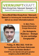 Info-Abend am 25. März 2022 um 19:00 Uhr in Bad Soden-Salmünster mit Dr. Björn Peters “Der ökologische Realismus – Strategie für eine nachhaltige Energiepolitik”