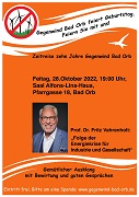 Gegenwind Bad Orb e. V. feiert 10-jähriges Bestehen am 28. Oktober – Gastredner ist Prof. Dr. Fritz Vahrenholt
