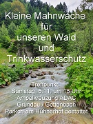 Gründau – Mahnwache für Wald und Trinkwasserschutz am 05. November