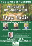 Podiumsdiskussion am 03. Dezember in Heiligkreuzsteinach – “Windkraft im Odenwald – Qou Vadis”