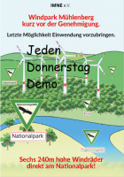 Jeden Donnerstag Demo gegen den Wind”park” Mühlenberg in Voehl-Herzhausen
